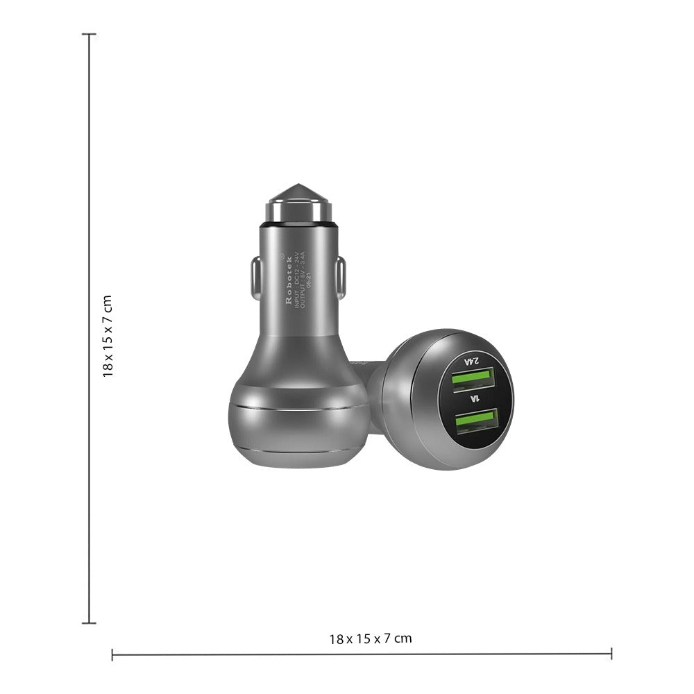 Robotek Car Charger with Dual USB