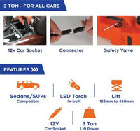 MYTVS 1 Car Jack Set, 1 Impact Wrench Set Combo