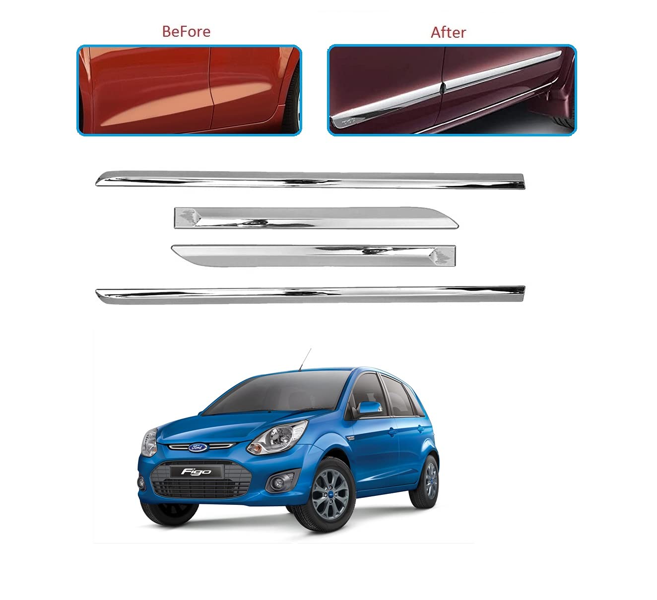 ACR Chrome Side Mouldings for Ford Figo