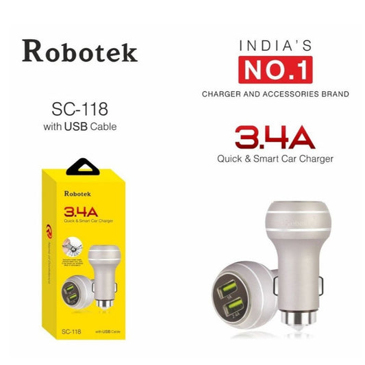 Robotek Car Charger with Dual USB